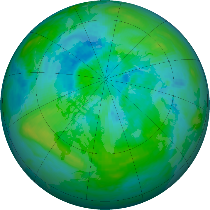 Arctic ozone map for 19 September 1983